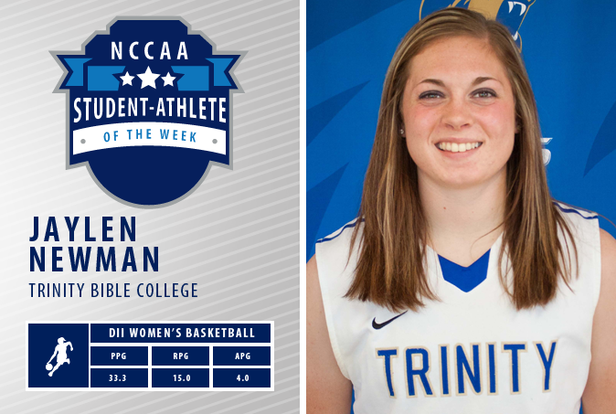 Newman Named NCCAA Student-Athlete of the Week for 4th Straight Week!